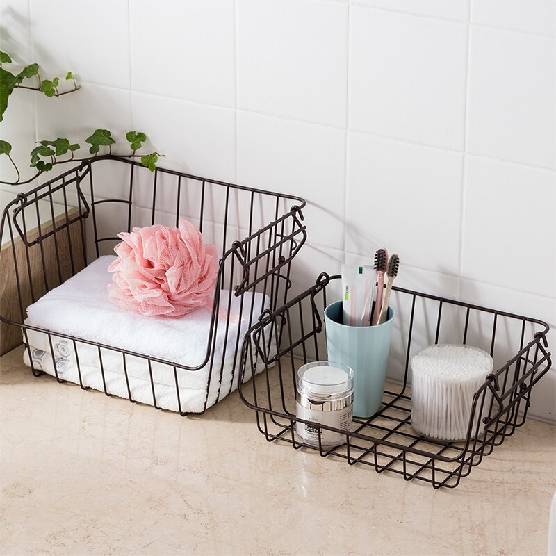 Stackable Wire Baskets Two-Layer Organizer