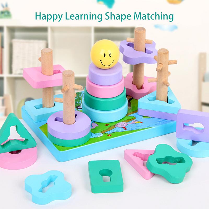 Stacking Toys Kids Wooden Shapes Stacking Toys Kids Wooden Shapes