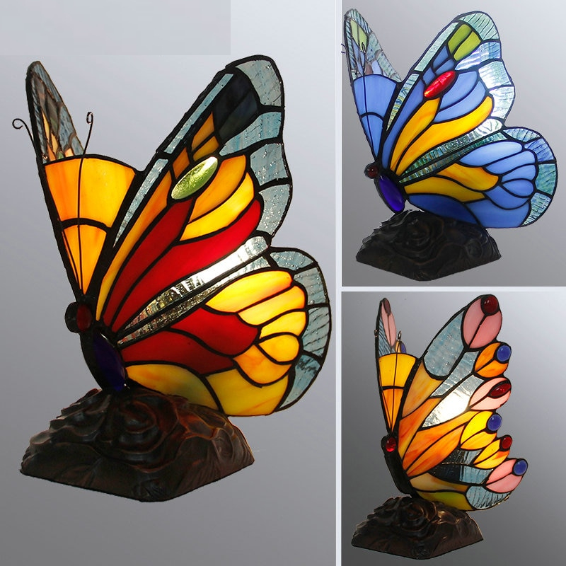 Stained Glass Butterfly Night Light