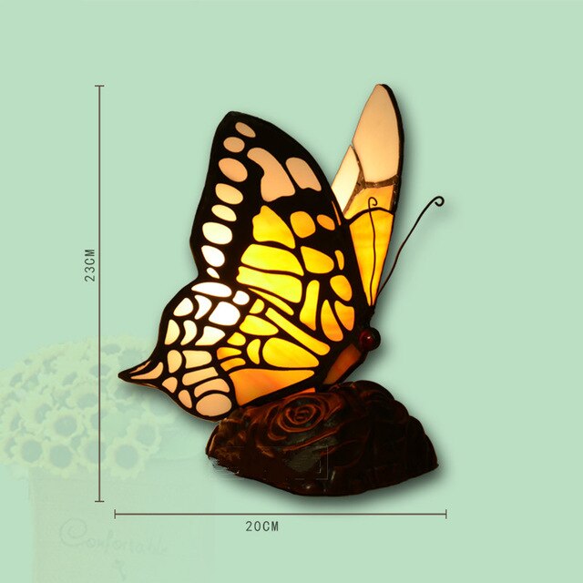 Stained Glass Butterfly Night Light