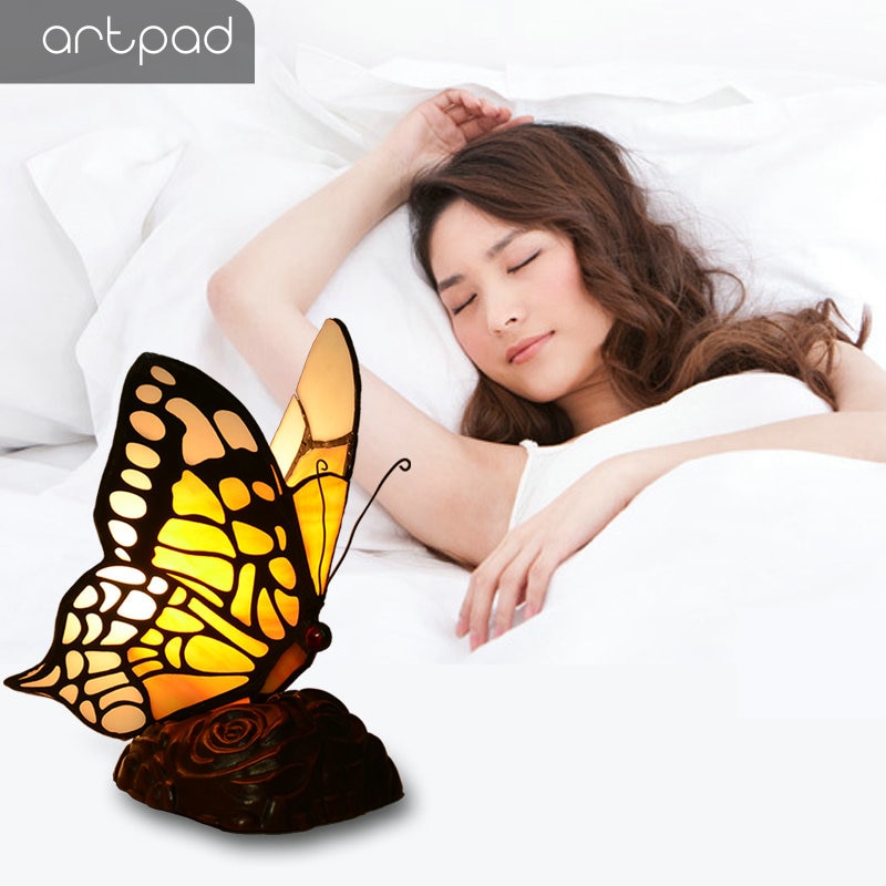 Stained Glass Butterfly Night Light