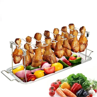 Stainless 14 Slot Chicken Leg Rack
