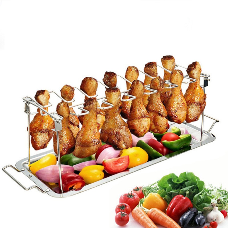 Stainless 14 Slot Chicken Leg Rack Stainless 14 Slot Chicken Leg Rack
