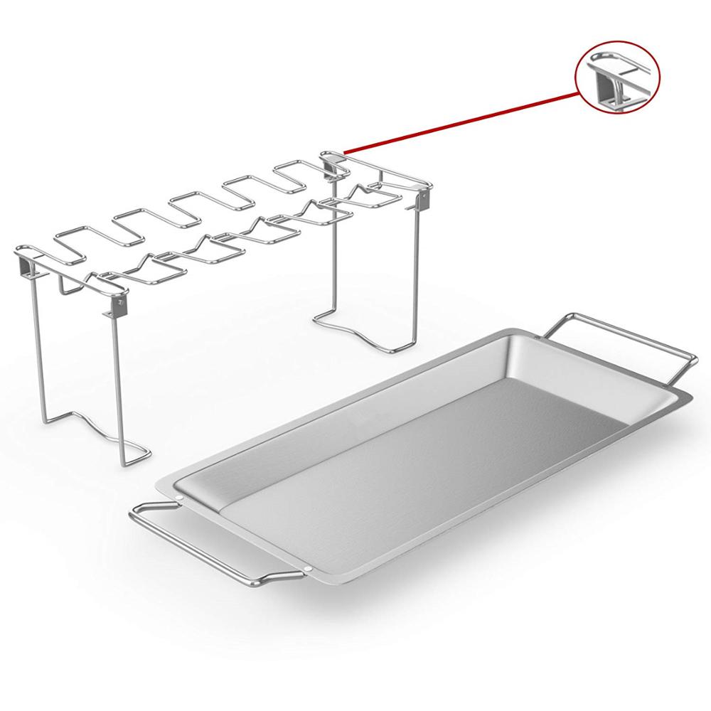 Stainless 14 Slot Chicken Leg Rack