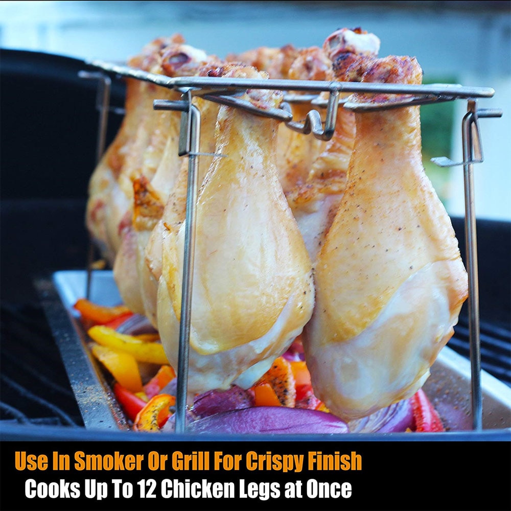 Stainless 14 Slot Chicken Leg Rack