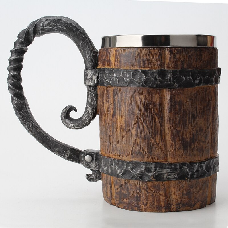 Stainless 650ml Wooden Barrel Mug