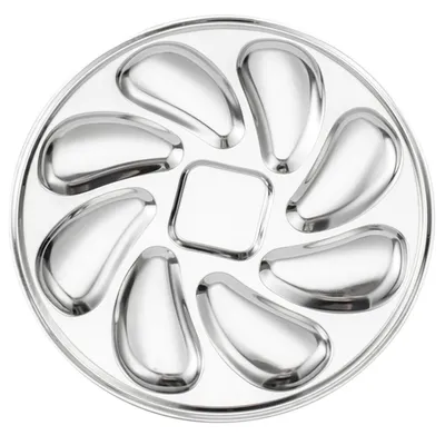 Stainless 8 Slot Oyster Serving Plate