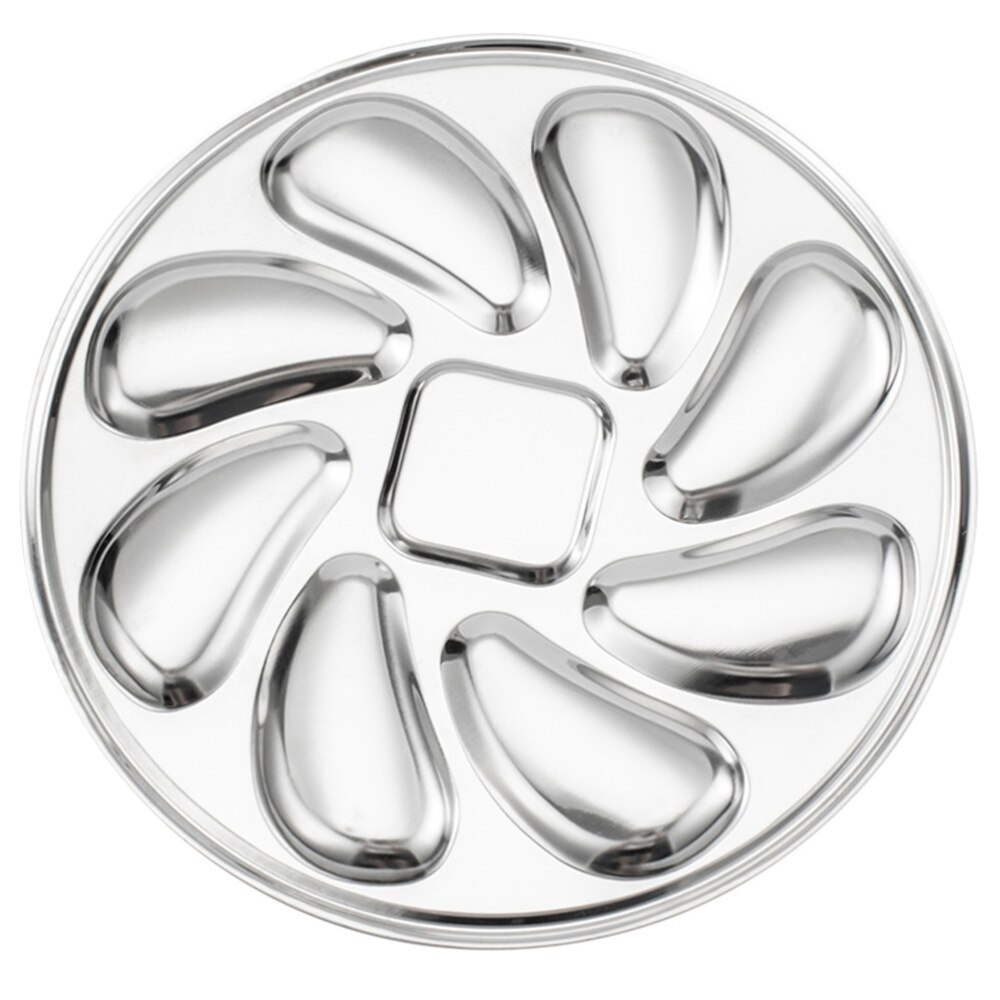 Stainless 8 Slot Oyster Serving Plate Stainless 8 Slot Oyster Serving Plate