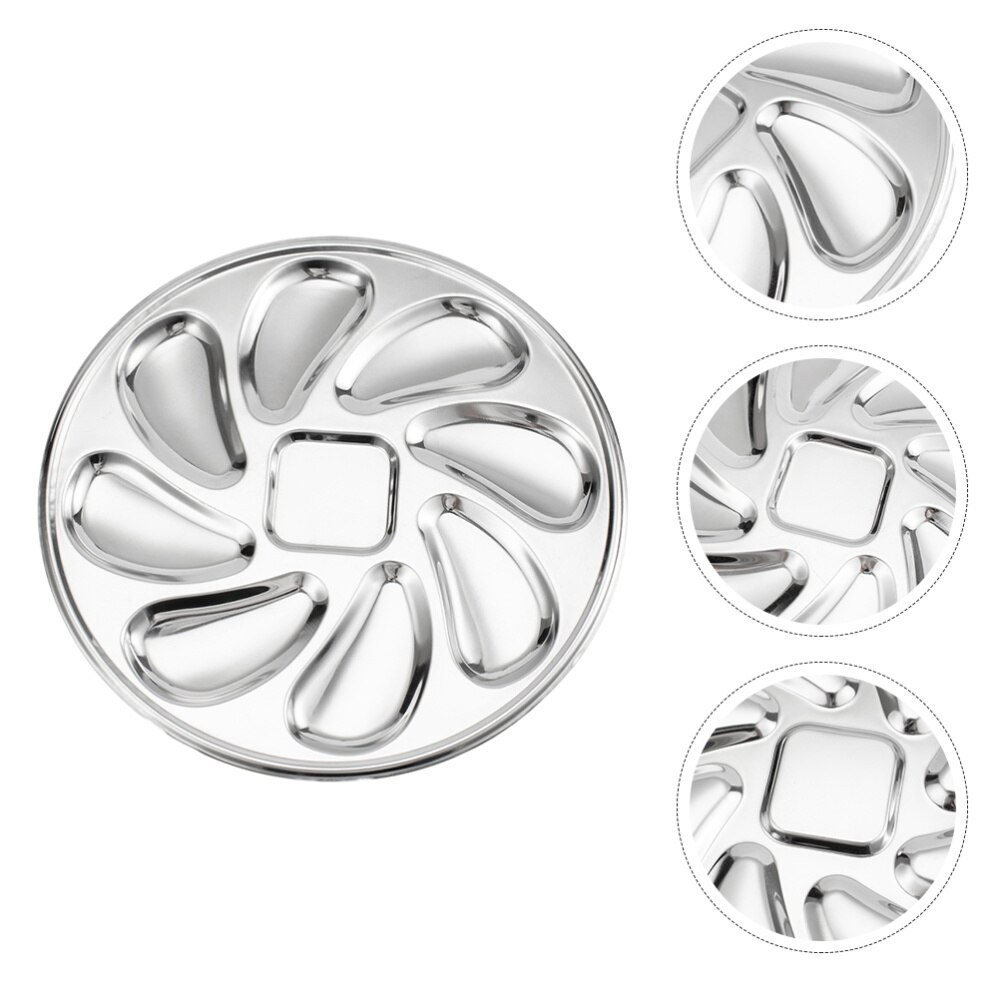 Stainless 8 Slot Oyster Serving Plate