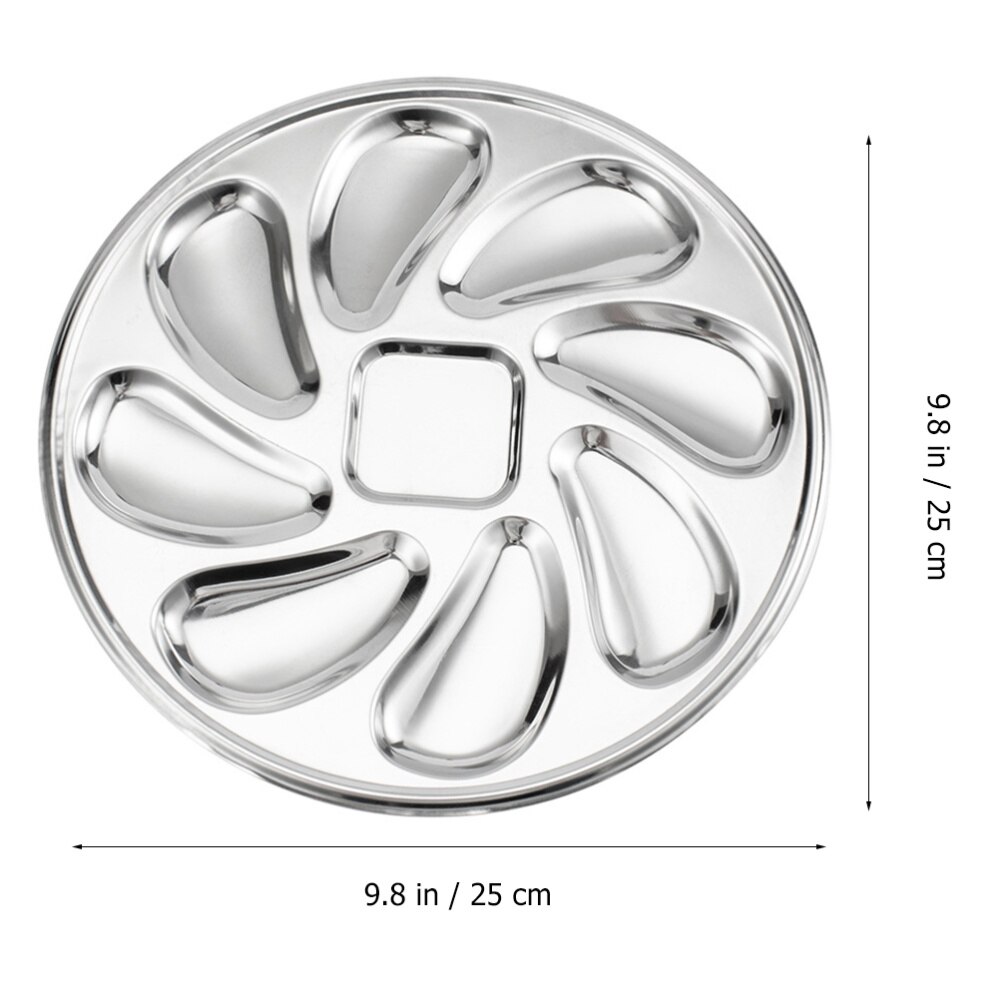Stainless 8 Slot Oyster Serving Plate