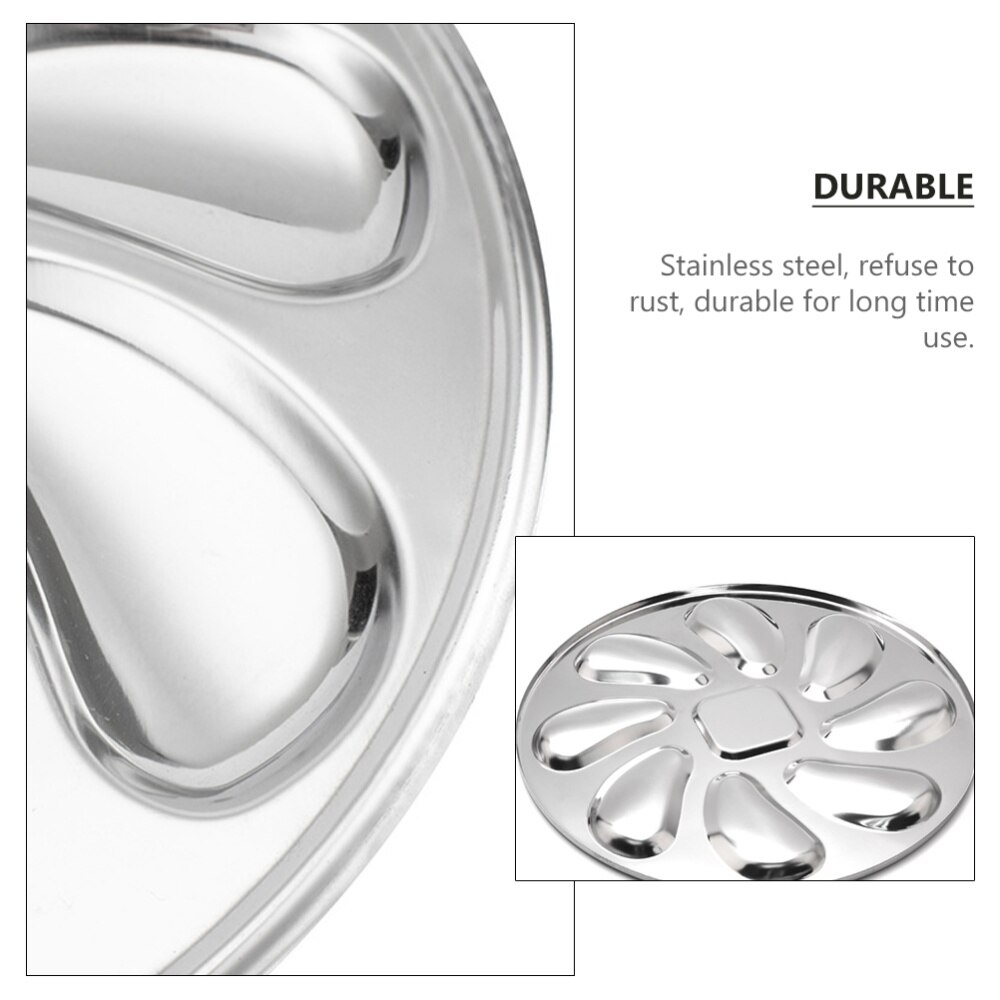 Stainless 8 Slot Oyster Serving Plate