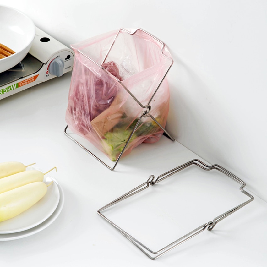 Stainless Folding Trash Bag Stand