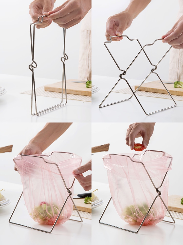 Stainless Folding Trash Bag Stand