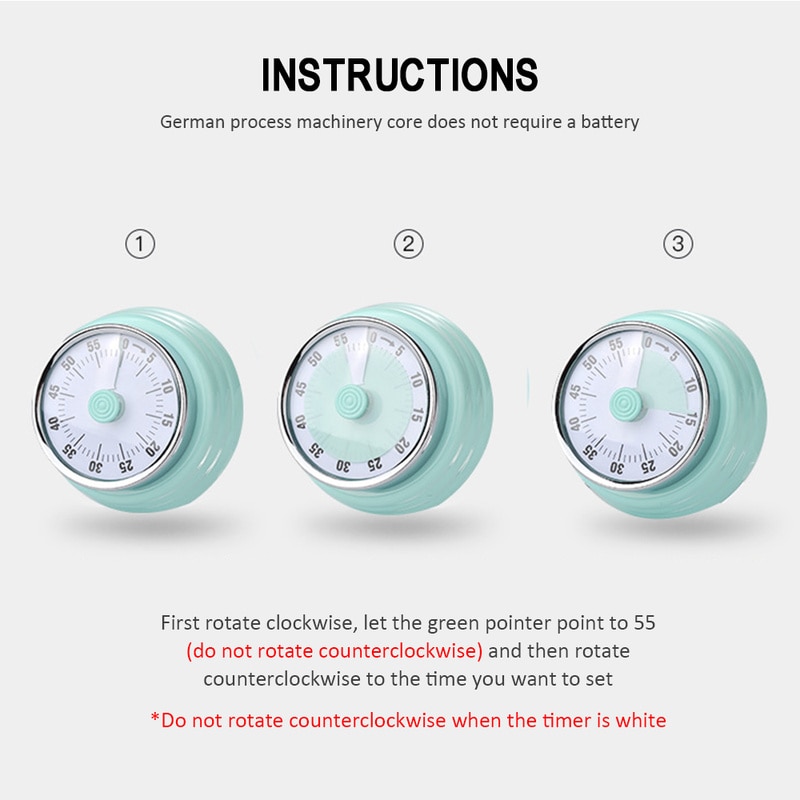 Stainless Magnetic Mechanical Kitchen Timer
