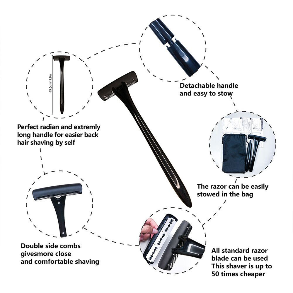 Stainless Men Back Shaver with 8 Blades Stainless Men Back Shaver with 8 Blades
