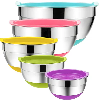 Stainless Mixing Bowls with Lid Set (5 pcs) Stainless Mixing Bowls with Lid Set (5 pcs)