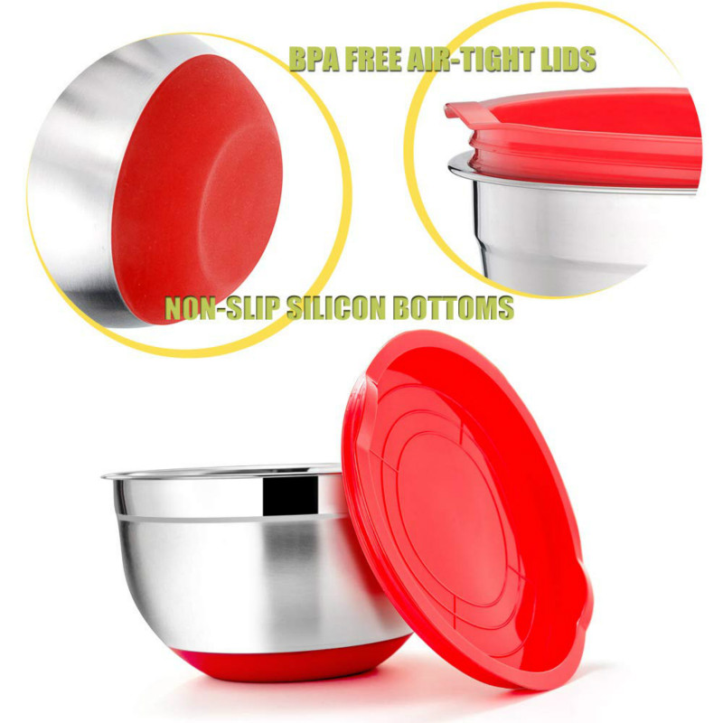 Stainless Mixing Bowls with Lid Set (5 pcs) Stainless Mixing Bowls with Lid Set (5 pcs)