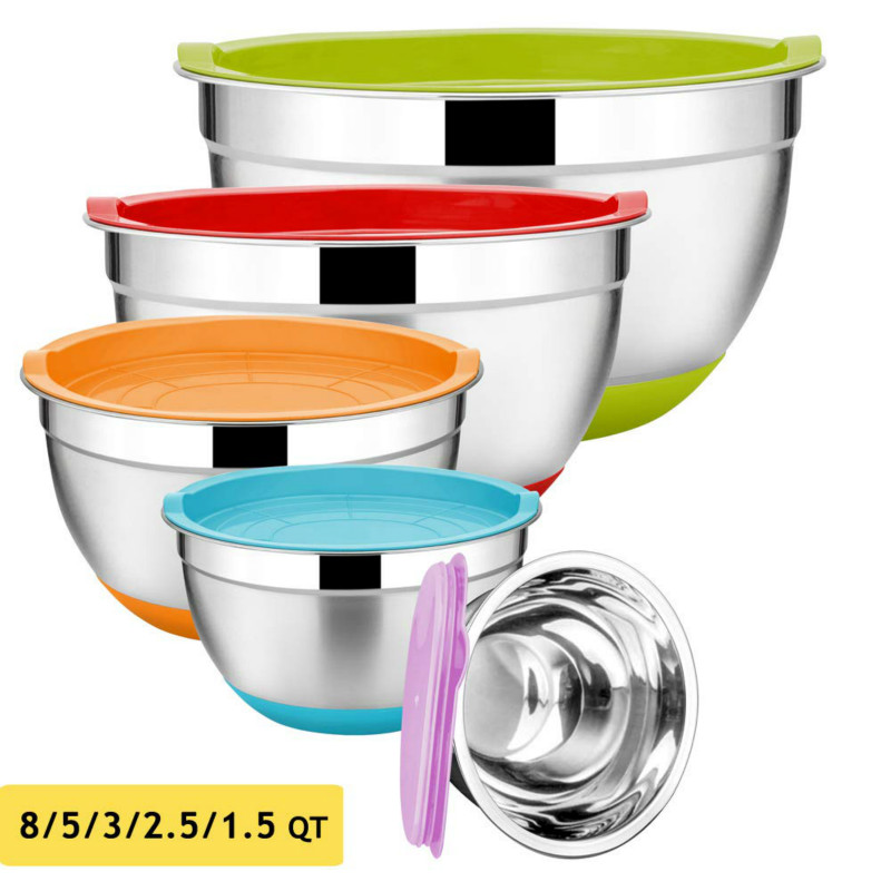 Stainless Mixing Bowls with Lid Set (5 pcs) Stainless Mixing Bowls with Lid Set (5 pcs)