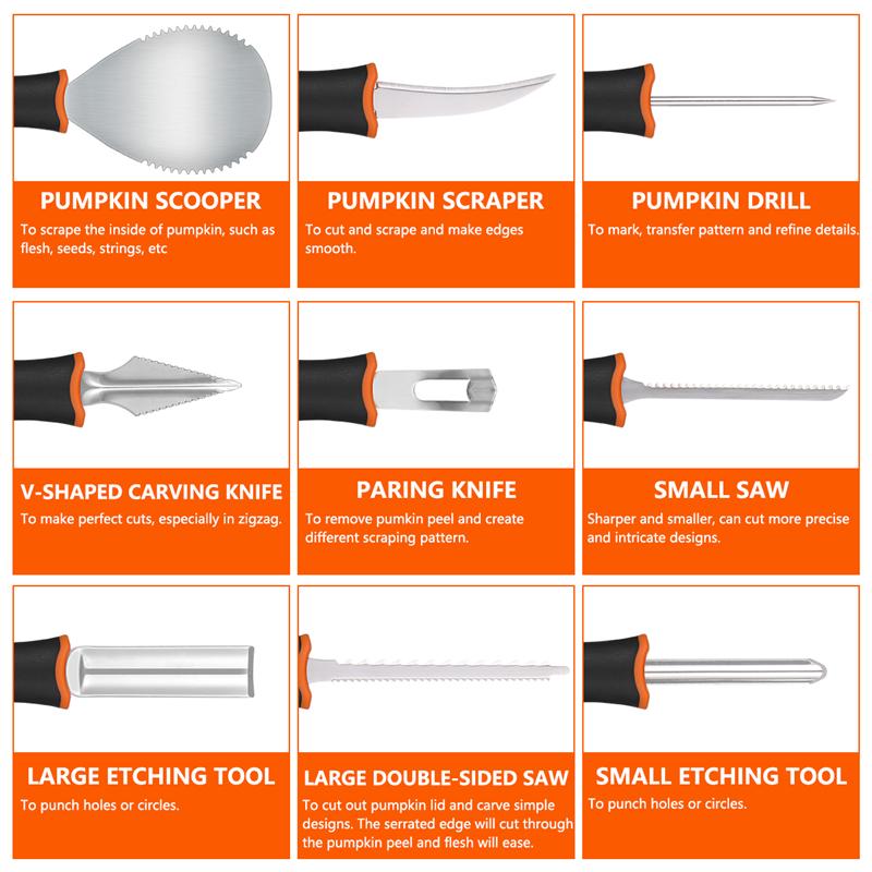Stainless Pumpkin Carving Set (9pcs) Stainless Pumpkin Carving Set (9pcs)