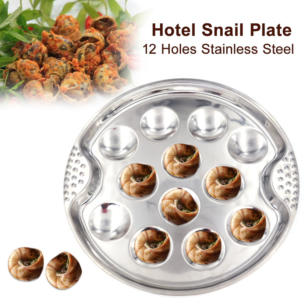 Stainless Steel 12 Holes Escargot Plate
