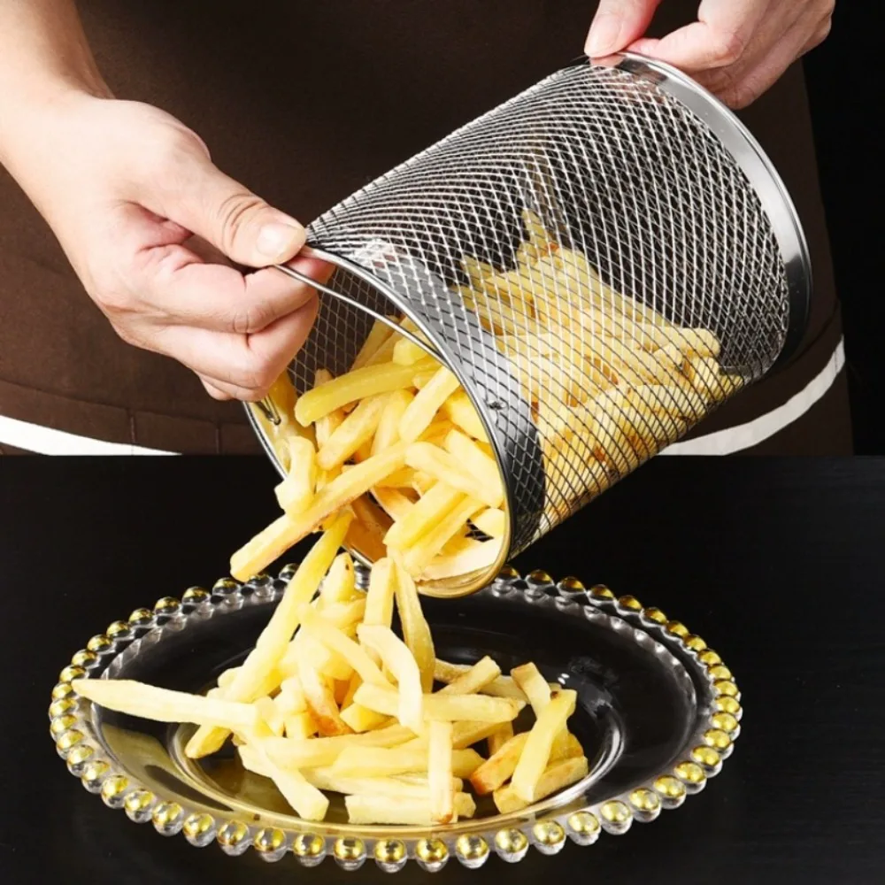 Stainless Steel 2L Deep Fryer Pot with Basket and Oil Strainer, 304 Stainless Steel Deep Frying Pot for French Fries Stainless Steel 2L Deep Fryer Pot with Basket and Oil Strainer, 304 Stainless Steel Deep Frying Pot for French Fries