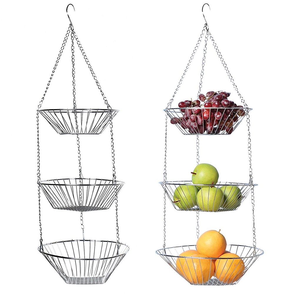 Stainless Steel 3 Tier Hanging Basket