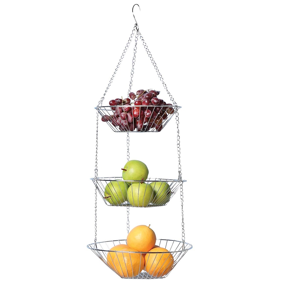 Stainless Steel 3 Tier Hanging Basket Stainless Steel 3 Tier Hanging Basket