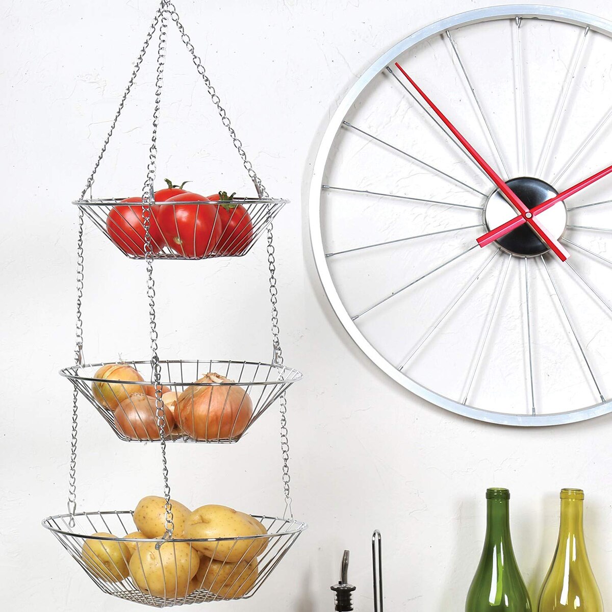 Stainless Steel 3 Tier Hanging Basket Stainless Steel 3 Tier Hanging Basket