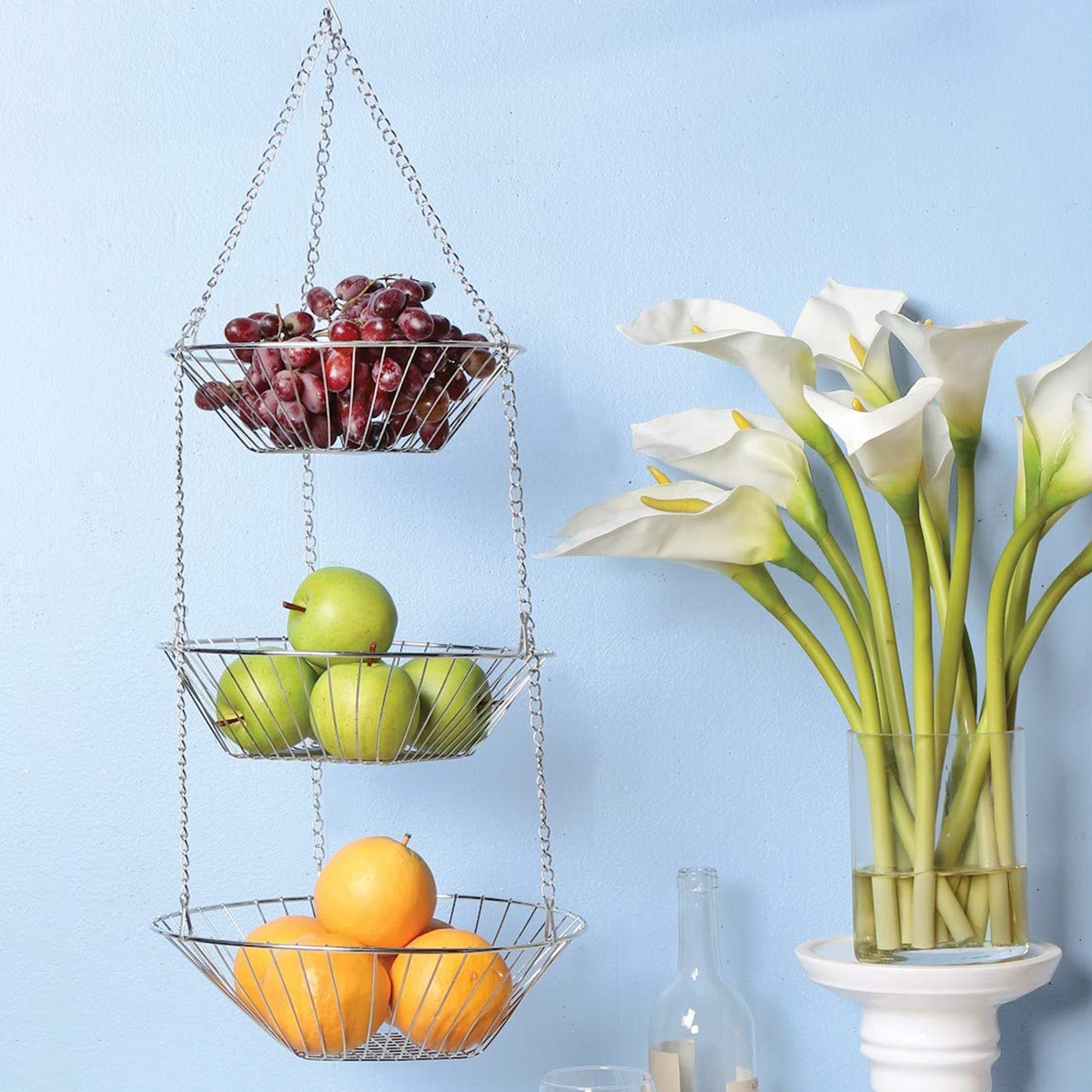 Stainless Steel 3 Tier Hanging Basket Stainless Steel 3 Tier Hanging Basket