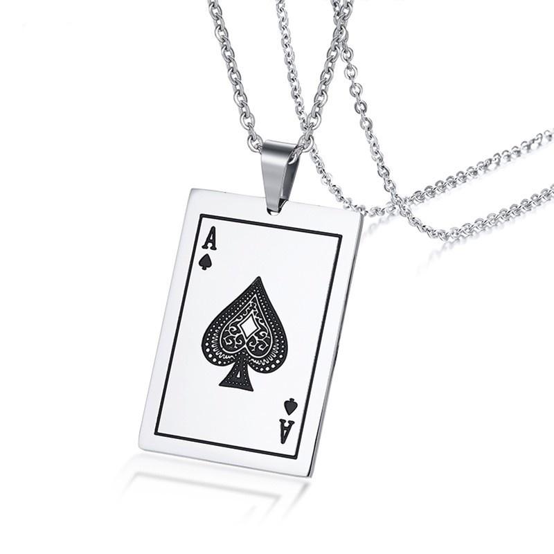 Stainless Steel Ace of Spades Necklace Stainless Steel Ace of Spades Necklace