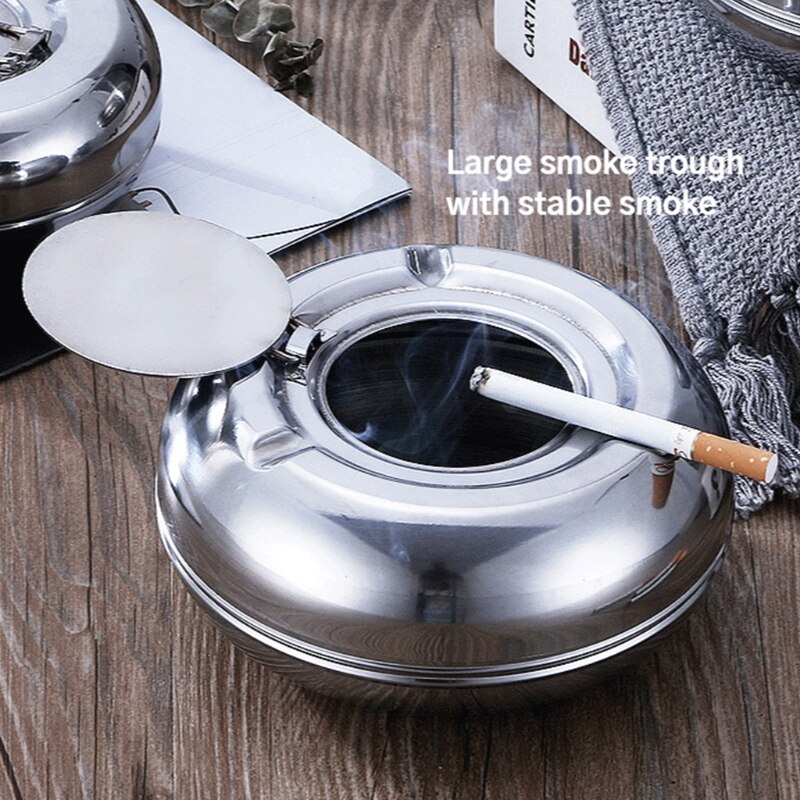 Stainless Steel Ashtray with Lid