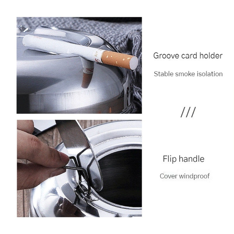 Stainless Steel Ashtray with Lid