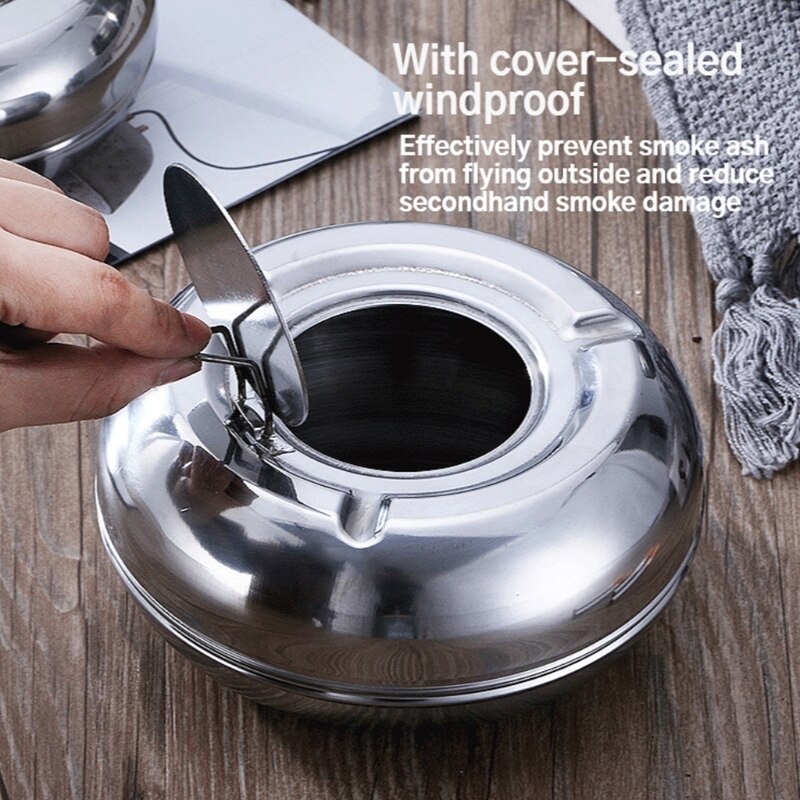 Stainless Steel Ashtray with Lid