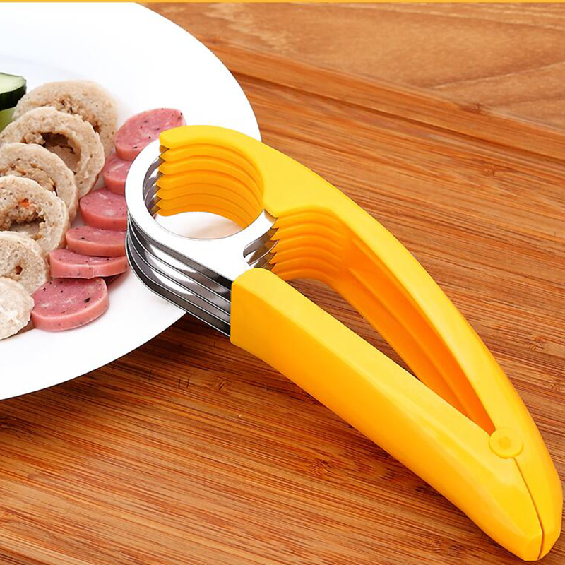 Stainless Steel Banana Cutter Fruit Vegetable Sausage Slicer Salad Sundaes Tools Cooking Tools Kitchen Accessories