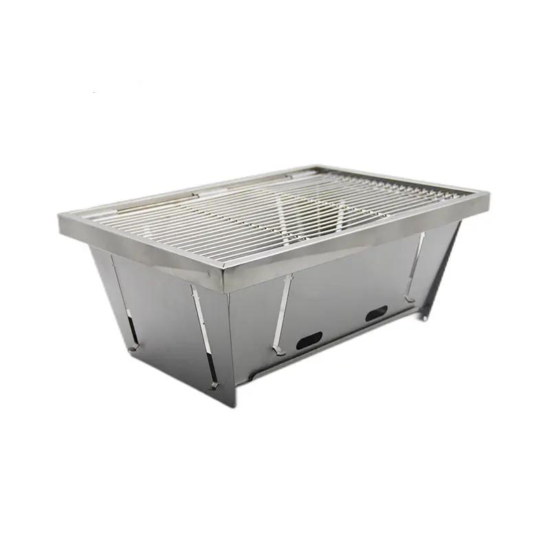 Stainless Steel Barbecue Grill Portable Outdoor Stove IGT Table Stove Folding Firewood Stove Barbecue Camping Stove
