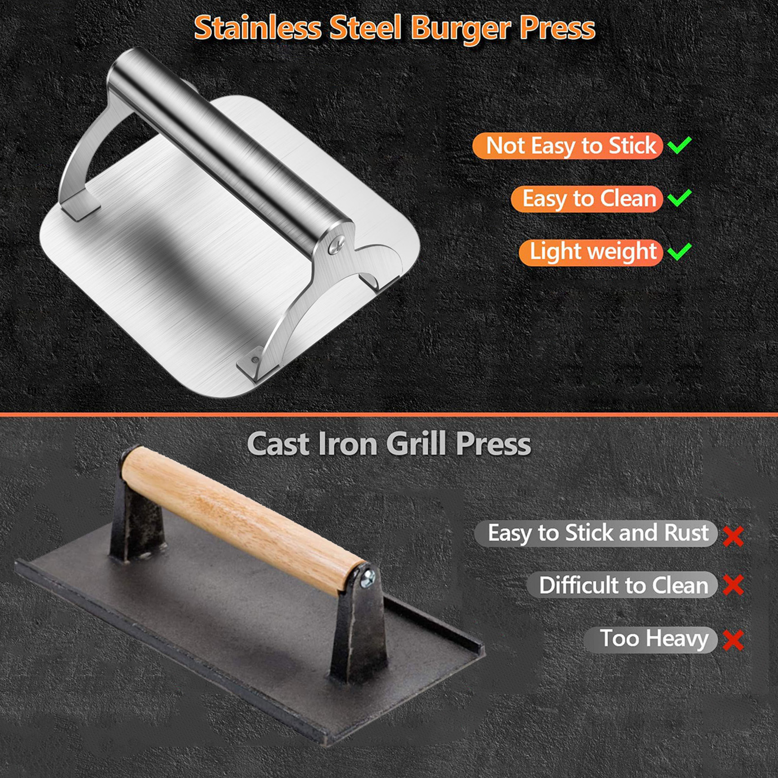 Stainless Steel Burger Smasher