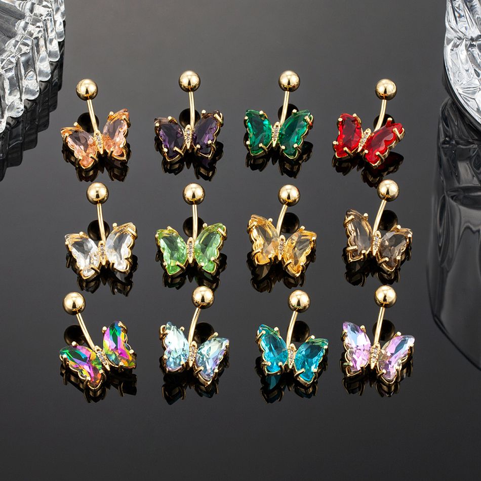Stainless Steel Butterfly Navel Ring
