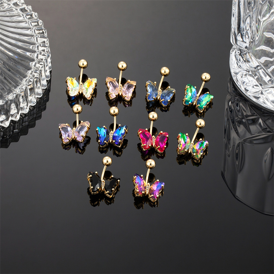 Stainless Steel Butterfly Navel Ring