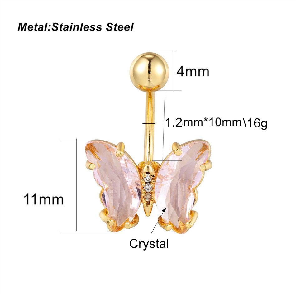 Stainless Steel Butterfly Navel Ring