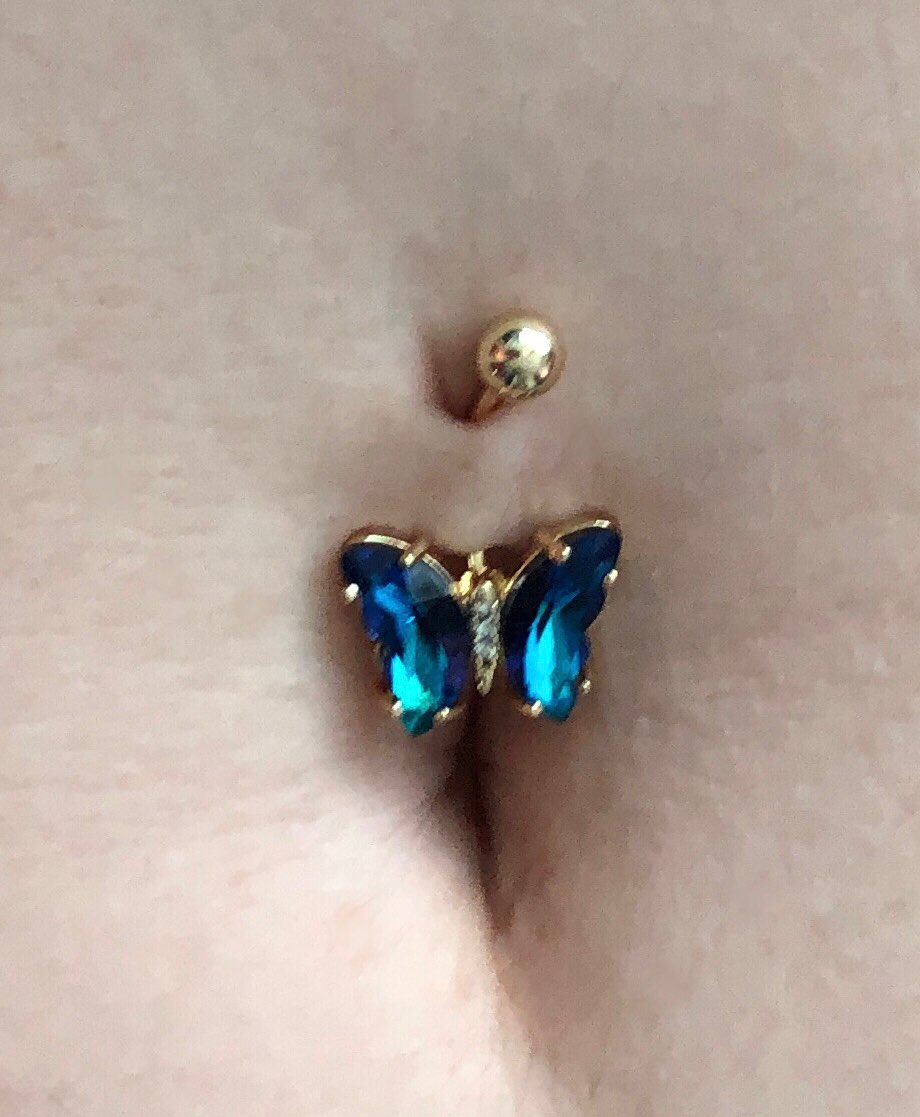 Stainless Steel Butterfly Navel Ring