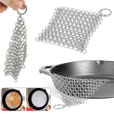 Stainless Steel Cast Iron Scrubber Chainmail Stainless Steel Cast Iron Scrubber Chainmail