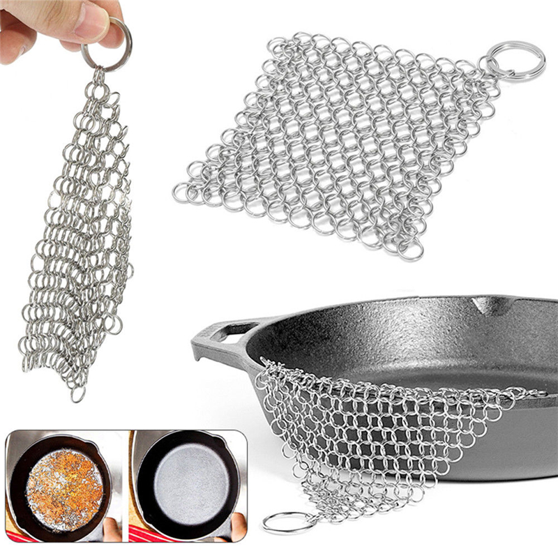 Stainless Steel Cast Iron Scrubber Chainmail Stainless Steel Cast Iron Scrubber Chainmail