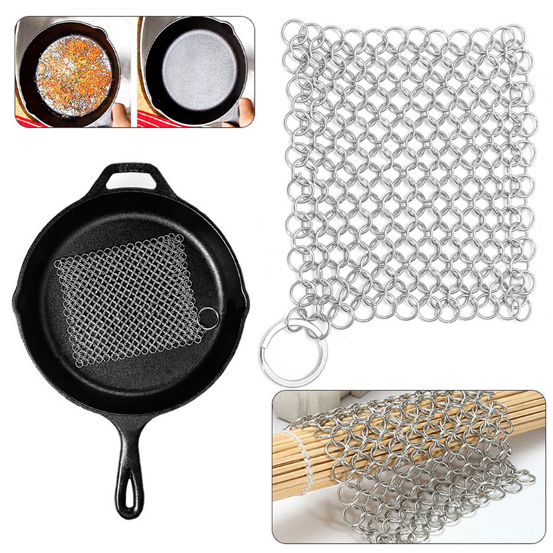 Stainless Steel Cast Iron Scrubber Chainmail Stainless Steel Cast Iron Scrubber Chainmail