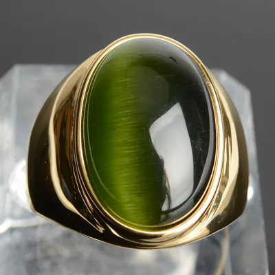 Stainless Steel Cats Eye Stone Ring