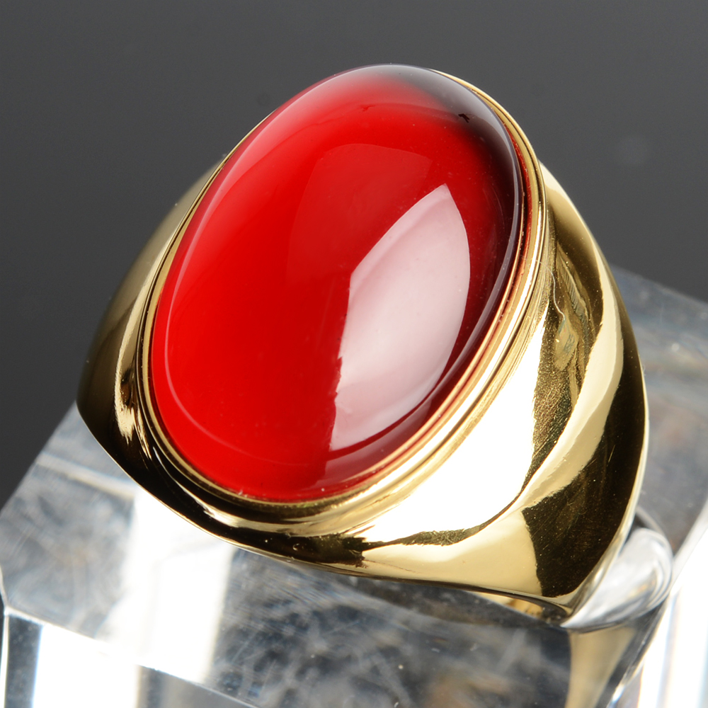 Stainless Steel Cats Eye Stone Ring