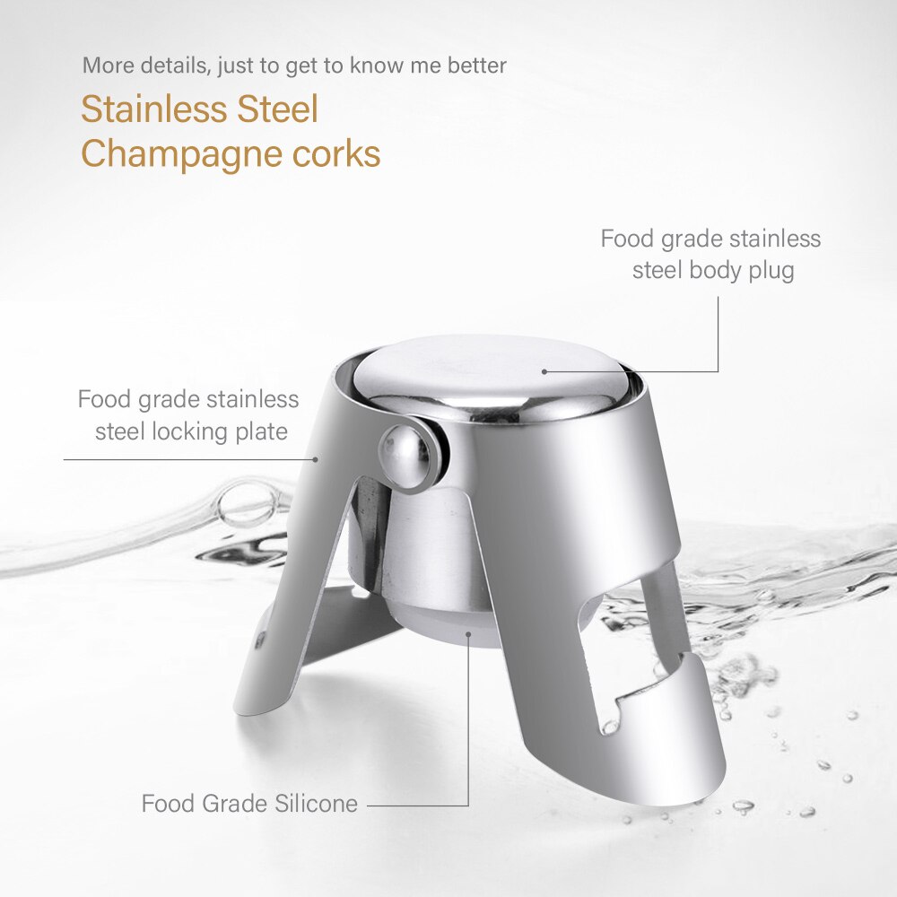 Stainless Steel Champagne Bottle Stopper (3 pcs) Stainless Steel Champagne Bottle Stopper (3 pcs)