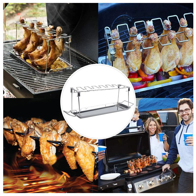Stainless Steel Chicken Leg Holder for Grill