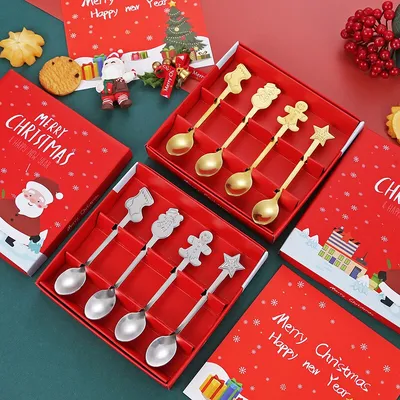 Stainless Steel Christmas Teaspoon (4 pcs) Stainless Steel Christmas Teaspoon (4 pcs)