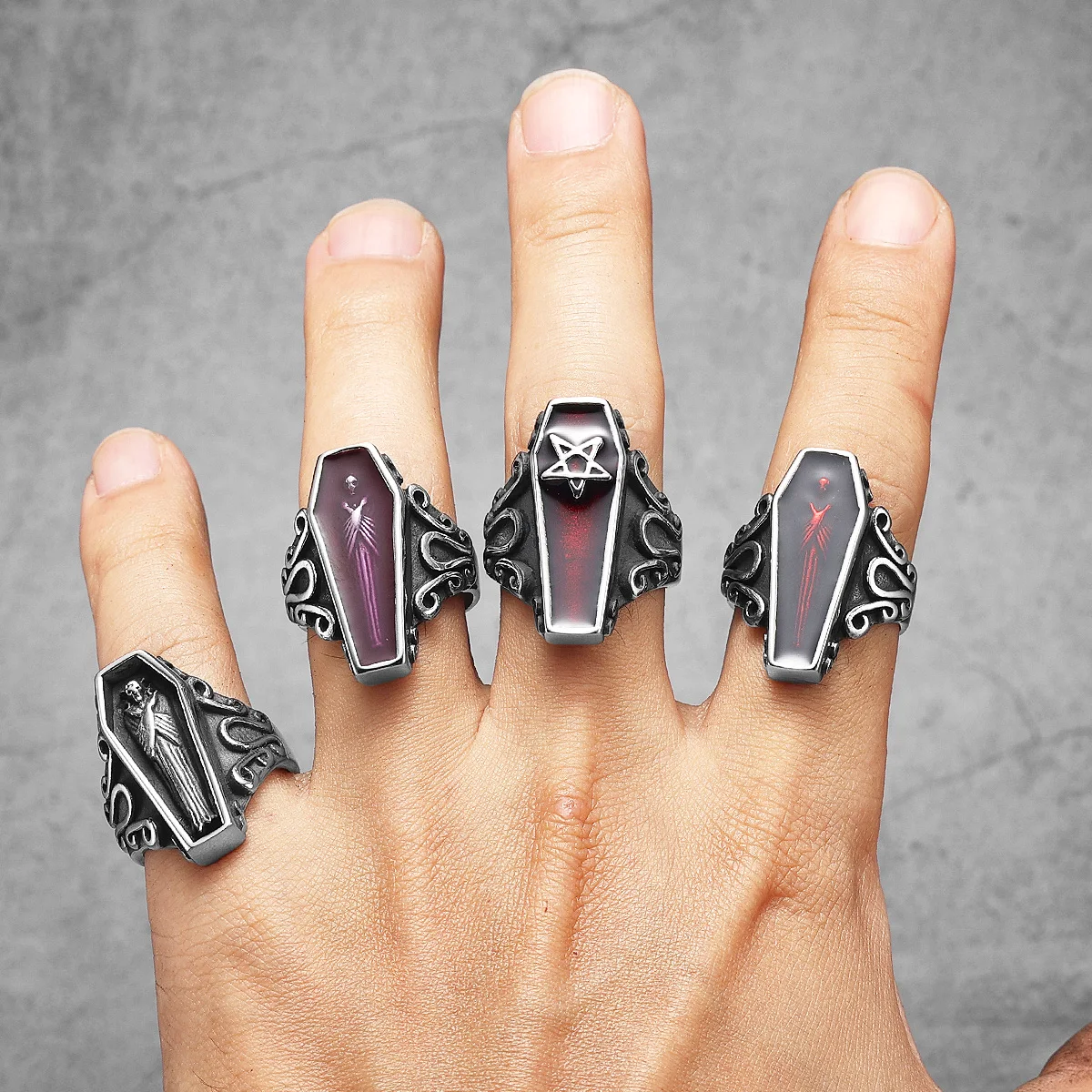 Stainless Steel Coffin Ring Stainless Steel Coffin Ring