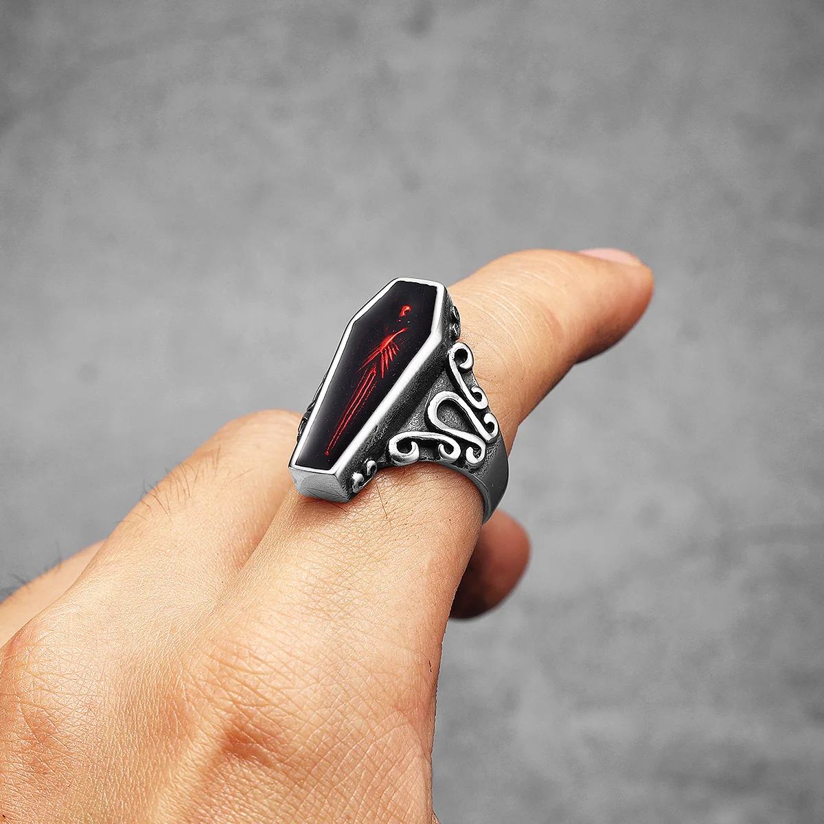 Stainless Steel Coffin Ring Stainless Steel Coffin Ring
